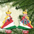 Seychelles Christmas Ceramic Ornament with Flag Colors Pattern, Tropical Bird Motif, and National Coat of Arms - Wonder Print Shop