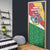 Seychelles Christmas Door Cover with Flag Colors Pattern, Tropical Bird Motif, and National Coat of Arms - Wonder Print Shop