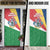 Seychelles Christmas Door Cover with Flag Colors Pattern, Tropical Bird Motif, and National Coat of Arms - Wonder Print Shop