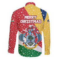 Seychelles Christmas Family Matching Long Sleeve Bodycon Dress and Hawaiian Shirt with Flag Colors Pattern, Tropical Bird Motif, and National Coat of Arms - Wonder Print Shop