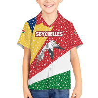 Seychelles Christmas Family Matching Long Sleeve Bodycon Dress and Hawaiian Shirt with Flag Colors Pattern, Tropical Bird Motif, and National Coat of Arms - Wonder Print Shop