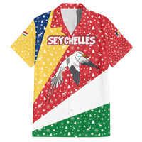 Seychelles Christmas Family Matching Off The Shoulder Long Sleeve Dress and Hawaiian Shirt with Flag Colors Pattern, Tropical Bird Motif, and National Coat of Arms - Wonder Print Shop