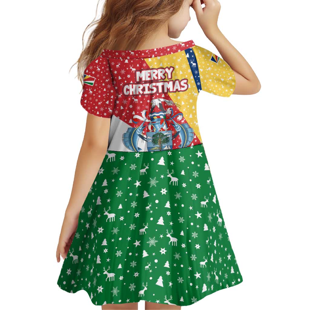 Seychelles Christmas Family Matching Off Shoulder Short Dress and Hawaiian Shirt with Flag Colors Pattern, Tropical Bird Motif, and National Coat of Arms - Wonder Print Shop