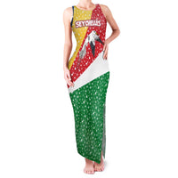 Seychelles Christmas Family Matching Tank Maxi Dress and Hawaiian Shirt with Flag Colors Pattern, Tropical Bird Motif, and National Coat of Arms - Wonder Print Shop