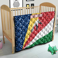 Seychelles Christmas Quilt with Flag Colors Pattern, Tropical Bird Motif, and National Coat of Arms - Wonder Print Shop