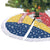 Seychelles Christmas Tree Skirt with Flag Colors Pattern, Tropical Bird Motif, and National Coat of Arms - Wonder Print Shop