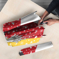 Seychelles Christmas Umbrella with Flag Colors Pattern, Tropical Bird Motif, and National Coat of Arms - Wonder Print Shop