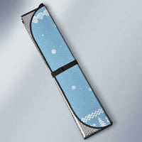 Seychelles Christmas Auto Sun Shade with Ocean Blue Pattern, Marlin Fish Artwork, and Surfing Santa Motif - Wonder Print Shop