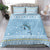 Seychelles Christmas Bedding Set with Ocean Blue Pattern, Marlin Fish Artwork, and Surfing Santa Motif - Wonder Print Shop