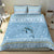 Seychelles Christmas Bedding Set with Ocean Blue Pattern, Marlin Fish Artwork, and Surfing Santa Motif - Wonder Print Shop