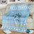 Seychelles Christmas Blanket with Ocean Blue Pattern, Marlin Fish Artwork, and Surfing Santa Motif - Wonder Print Shop