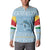 Seychelles Christmas Button Sweatshirt with Ocean Blue Pattern, Marlin Fish Artwork, and Surfing Santa Motif - Wonder Print Shop