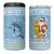 Seychelles Christmas 4 in 1 Can Cooler Tumbler with Ocean Blue Pattern, Marlin Fish Artwork, and Surfing Santa Motif - Wonder Print Shop