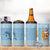 Seychelles Christmas 4 in 1 Can Cooler Tumbler with Ocean Blue Pattern, Marlin Fish Artwork, and Surfing Santa Motif - Wonder Print Shop