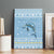Seychelles Christmas Canvas Wall Art with Ocean Blue Pattern, Marlin Fish Artwork, and Surfing Santa Motif - Wonder Print Shop