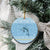 Seychelles Christmas Ceramic Ornament with Ocean Blue Pattern, Marlin Fish Artwork, and Surfing Santa Motif - Wonder Print Shop