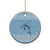 Seychelles Christmas Ceramic Ornament with Ocean Blue Pattern, Marlin Fish Artwork, and Surfing Santa Motif - Wonder Print Shop