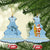 Seychelles Christmas Ceramic Ornament with Ocean Blue Pattern, Marlin Fish Artwork, and Surfing Santa Motif - Wonder Print Shop