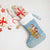 Seychelles Christmas Stocking with Ocean Blue Pattern, Marlin Fish Artwork, and Surfing Santa Motif - Wonder Print Shop