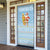 Seychelles Christmas Door Cover with Ocean Blue Pattern, Marlin Fish Artwork, and Surfing Santa Motif - Wonder Print Shop