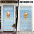 Seychelles Christmas Door Cover with Ocean Blue Pattern, Marlin Fish Artwork, and Surfing Santa Motif - Wonder Print Shop