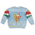 Seychelles Christmas Kid Ugly Christmas Sweater with Ocean Blue Pattern, Marlin Fish Artwork, and Surfing Santa Motif - Wonder Print Shop