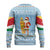Seychelles Christmas Ugly Christmas Sweater with Ocean Blue Pattern, Marlin Fish Artwork, and Surfing Santa Motif - Wonder Print Shop
