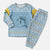 Seychelles Christmas Pajama Set with Ocean Blue Pattern, Marlin Fish Artwork, and Surfing Santa Motif - Wonder Print Shop