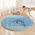 Seychelles Christmas Round Carpet with Ocean Blue Pattern, Marlin Fish Artwork, and Surfing Santa Motif - Wonder Print Shop