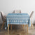 Seychelles Christmas Tablecloth with Ocean Blue Pattern, Marlin Fish Artwork, and Surfing Santa Motif - Wonder Print Shop
