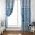 Seychelles Christmas Window Curtain with Ocean Blue Pattern, Marlin Fish Artwork, and Surfing Santa Motif - Wonder Print Shop