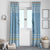 Seychelles Christmas Window Curtain with Ocean Blue Pattern, Marlin Fish Artwork, and Surfing Santa Motif - Wonder Print Shop