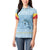 Seychelles Christmas Women Polo Shirt with Ocean Blue Pattern, Marlin Fish Artwork, and Surfing Santa Motif - Wonder Print Shop
