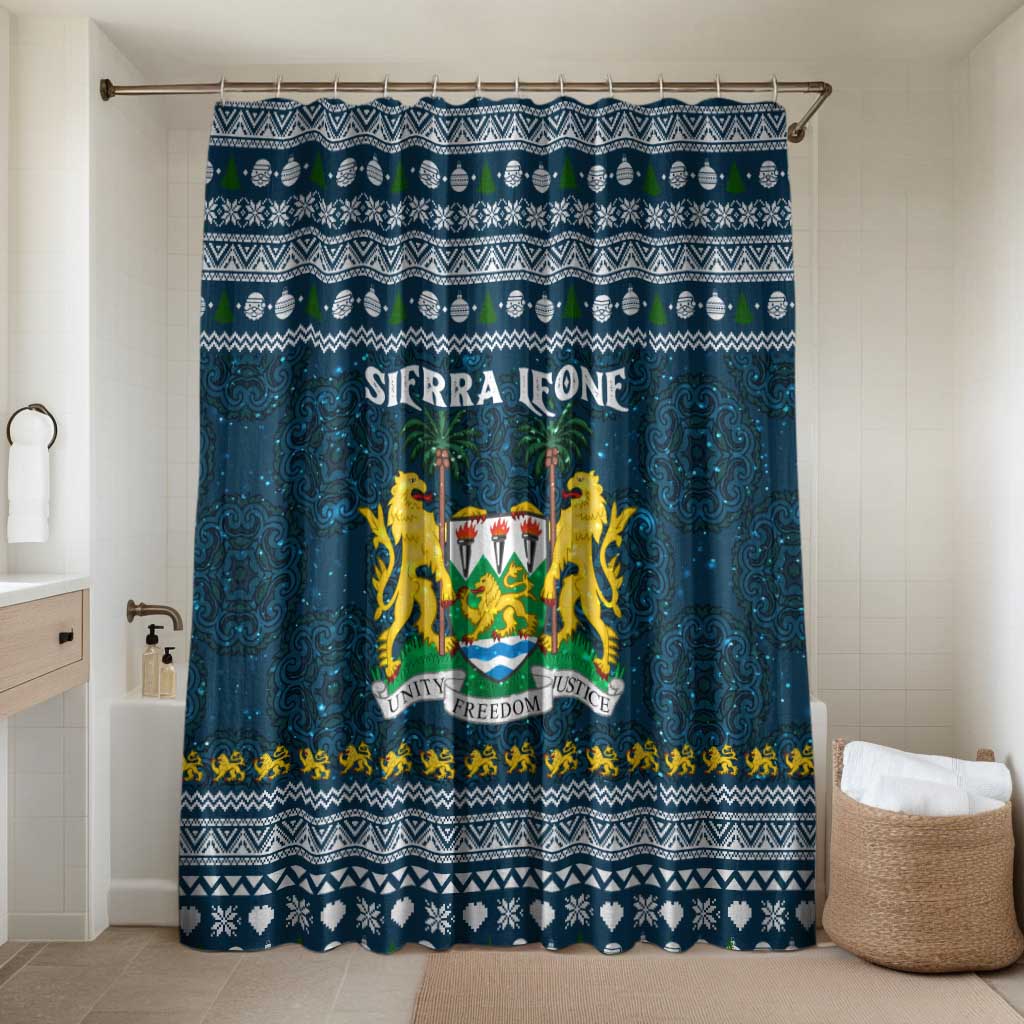 Sierra Leone Christmas Bathroom Set with Ornamental Pattern, National Coat of Arms, and Festive Motif - Wonder Print Shop