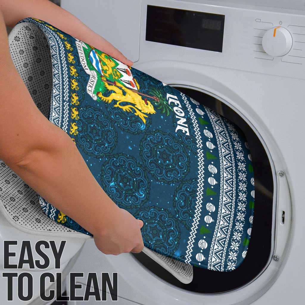 Sierra Leone Christmas Bathroom Set with Ornamental Pattern, National Coat of Arms, and Festive Motif - Wonder Print Shop