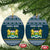 Sierra Leone Christmas Ceramic Ornament with Ornamental Pattern, National Coat of Arms, and Festive Motif - Wonder Print Shop