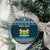 Sierra Leone Christmas Ceramic Ornament with Ornamental Pattern, National Coat of Arms, and Festive Motif - Wonder Print Shop
