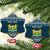 Sierra Leone Christmas Ceramic Ornament with Ornamental Pattern, National Coat of Arms, and Festive Motif - Wonder Print Shop