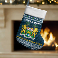 Sierra Leone Christmas Stocking with Ornamental Pattern, National Coat of Arms, and Festive Motif - Wonder Print Shop