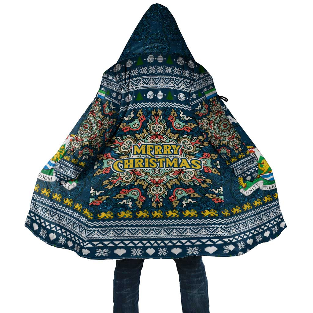 Sierra Leone Christmas Cloak with Ornamental Pattern, National Coat of Arms, and Festive Motif - Wonder Print Shop