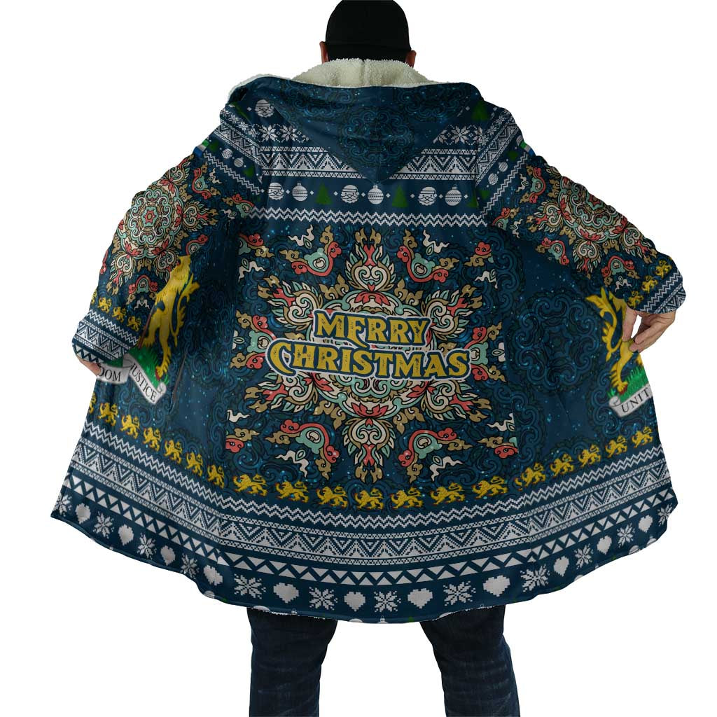 Sierra Leone Christmas Cloak with Ornamental Pattern, National Coat of Arms, and Festive Motif - Wonder Print Shop
