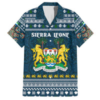 Sierra Leone Christmas Hawaiian Shirt with Ornamental Pattern, National Coat of Arms, and Festive Motif - Wonder Print Shop