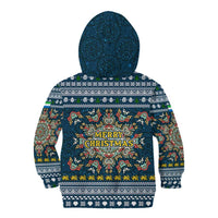 Sierra Leone Christmas Kid Hoodie with Ornamental Pattern, National Coat of Arms, and Festive Motif - Wonder Print Shop