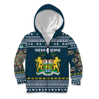 Sierra Leone Christmas Kid Hoodie with Ornamental Pattern, National Coat of Arms, and Festive Motif - Wonder Print Shop