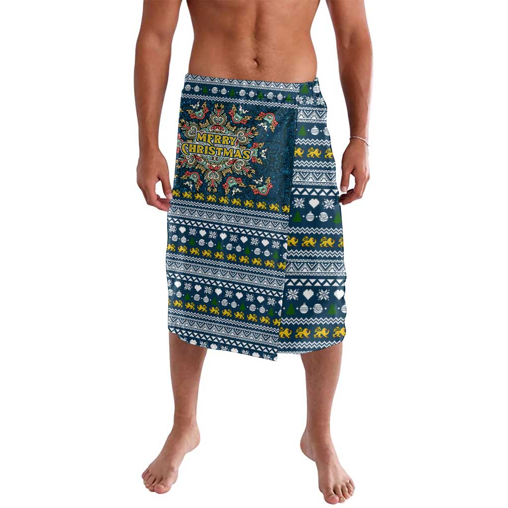 Sierra Leone Christmas Lavalava with Ornamental Pattern, National Coat of Arms, and Festive Motif - Wonder Print Shop
