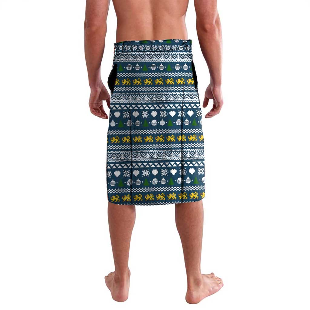 Sierra Leone Christmas Lavalava with Ornamental Pattern, National Coat of Arms, and Festive Motif - Wonder Print Shop