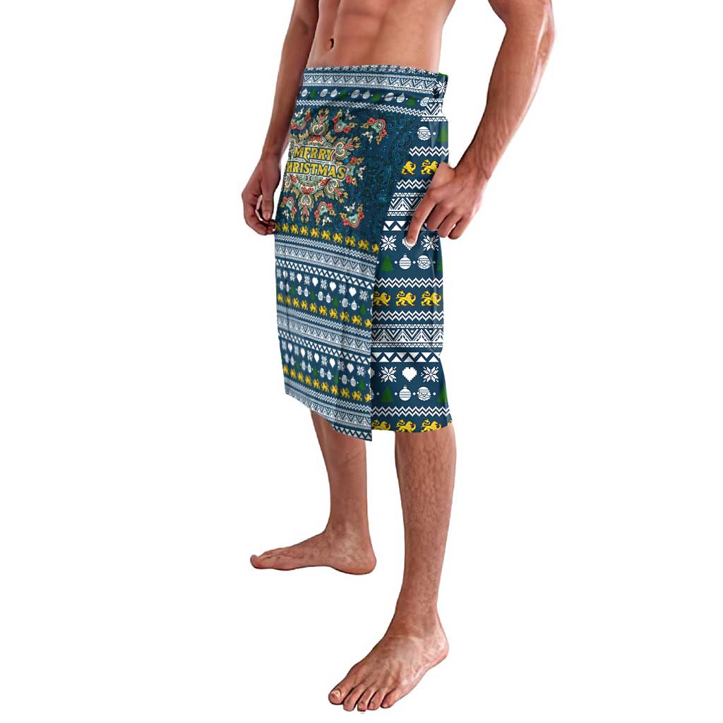 Sierra Leone Christmas Lavalava with Ornamental Pattern, National Coat of Arms, and Festive Motif - Wonder Print Shop