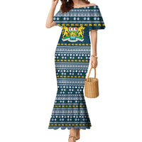 Sierra Leone Christmas Mermaid Dress with Ornamental Pattern, National Coat of Arms, and Festive Motif - Wonder Print Shop