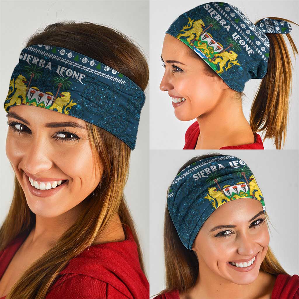 Sierra Leone Christmas Neck Gaiter with Ornamental Pattern, National Coat of Arms, and Festive Motif - Wonder Print Shop