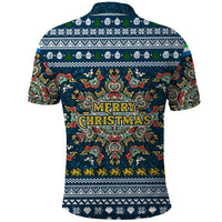 Sierra Leone Christmas Polo Shirt with Ornamental Pattern, National Coat of Arms, and Festive Motif - Wonder Print Shop